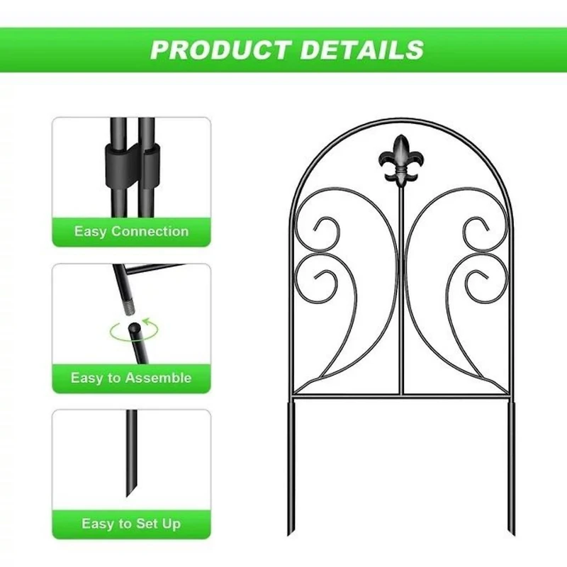 NEX 10ft. Black Decorative Butterfly Garden Fence