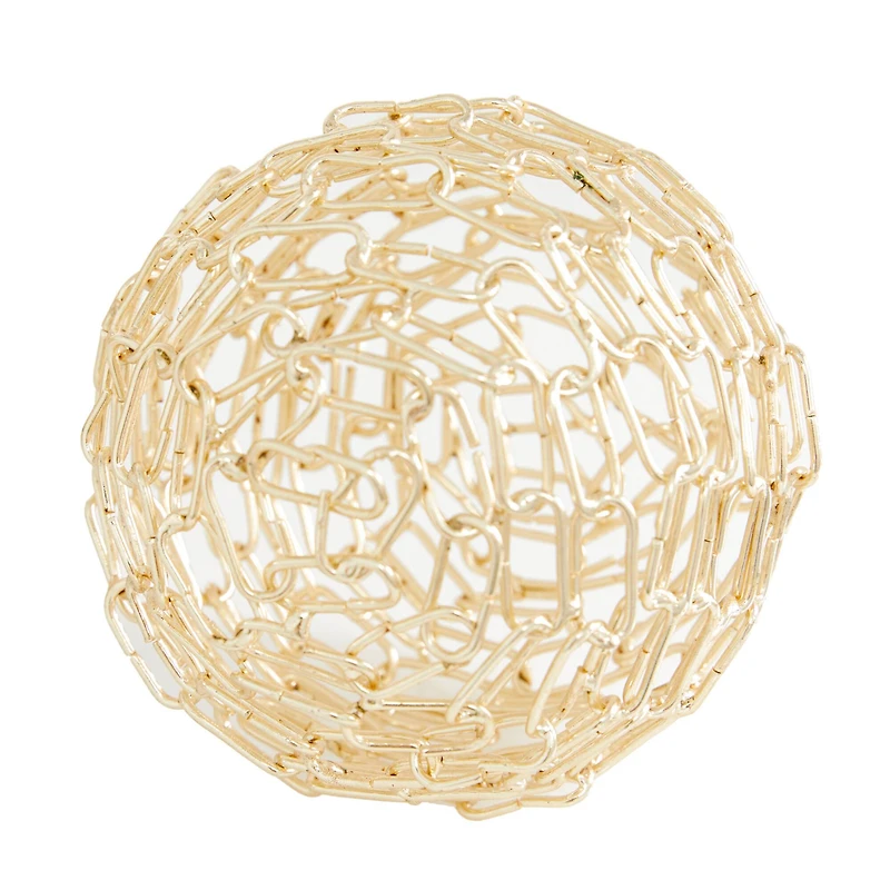 CosmoLiving by Cosmopolitan Gold Metal Chain Orb Sculpture Set