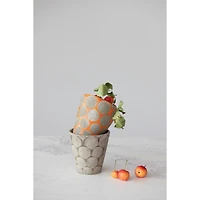 5'' Orange Terra-cotta Planter with Wax Relief Dots