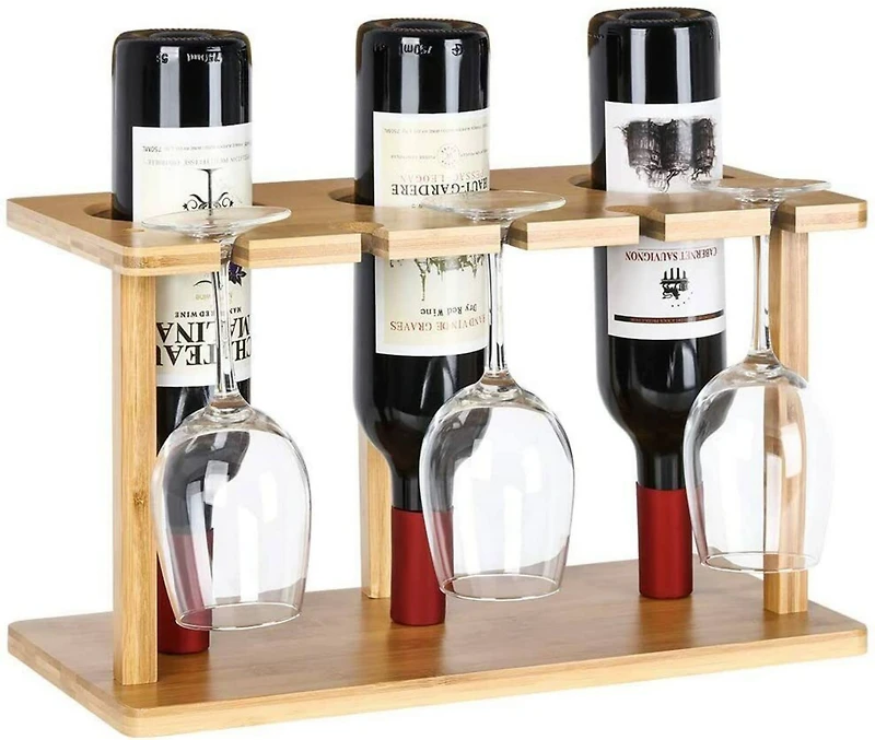 Bamboo Countertop Wine Holder Rack