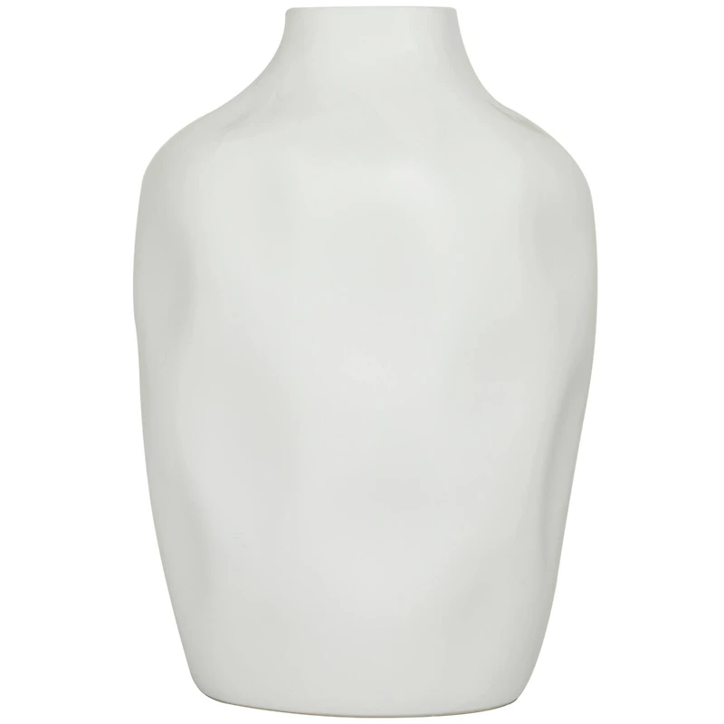 CosmoLiving by Cosmopolitan White Ceramic Faceted Vase 9" x 9" x 14"