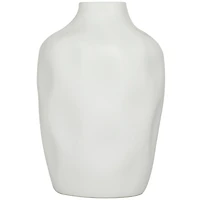 CosmoLiving by Cosmopolitan White Ceramic Faceted Vase 9" x 9" x 14"