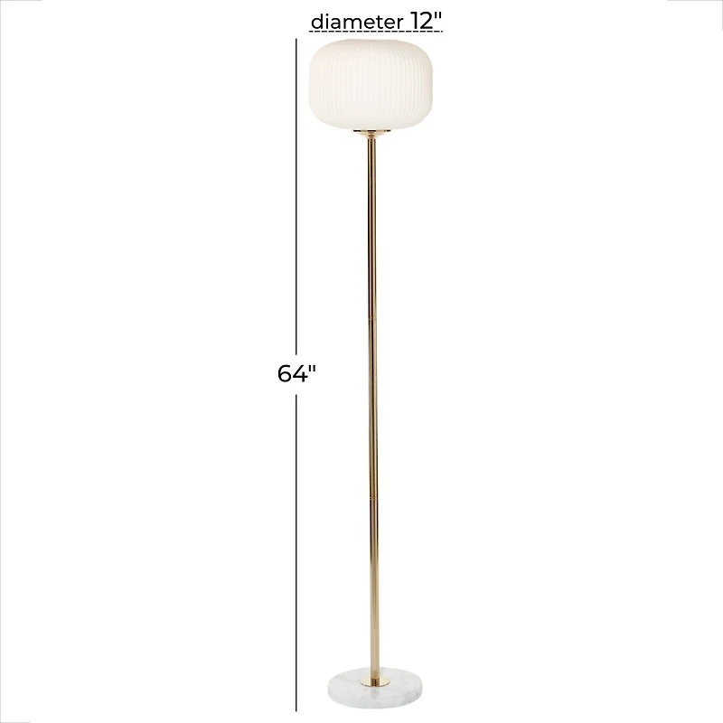 CosmoLiving by Cosmopolitan White Metal Modern Floor Lamp, 64" x 12" x 12"