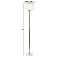 CosmoLiving by Cosmopolitan White Metal Modern Floor Lamp, 64" x 12" x 12"