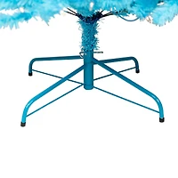 7ft. Pre-Lit Medium Sky Blue Pine Artificial Christmas Tree, Clear Lights