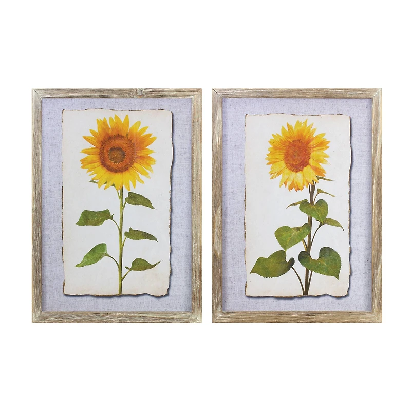 17" Framed Sunflower Print Set