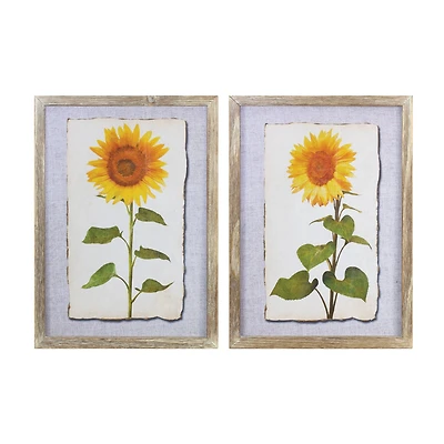 17" Framed Sunflower Print Set