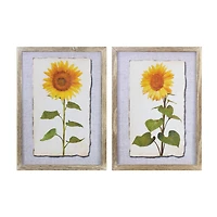 17" Framed Sunflower Print Set