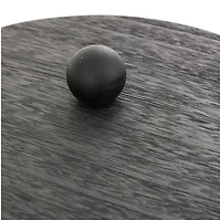 Black Wooden Round Ribbed Storage Box Set