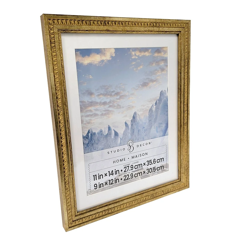 Home 9" x 12" Gold Fredrick Frame with Mat by Studio Décor®