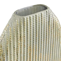 Set of 2 Gold Metal Contemporary Vase, 12", 16"