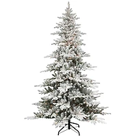6.5ft. Pre-Lit Flocked Utah Fir Artificial Christmas Tree, Clear Lights