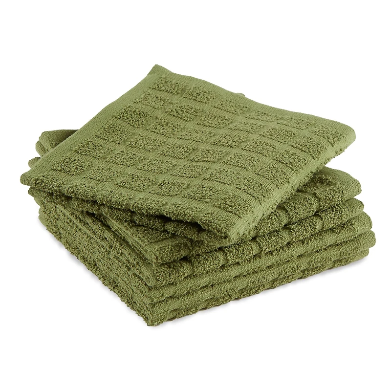 DII® Solid Windowpane Terry Dishcloth Set