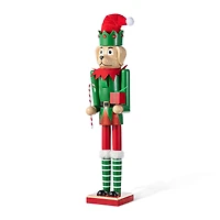 Glitzhome® 23.5"H Wooden Christmas Elf Dog Nutcracker