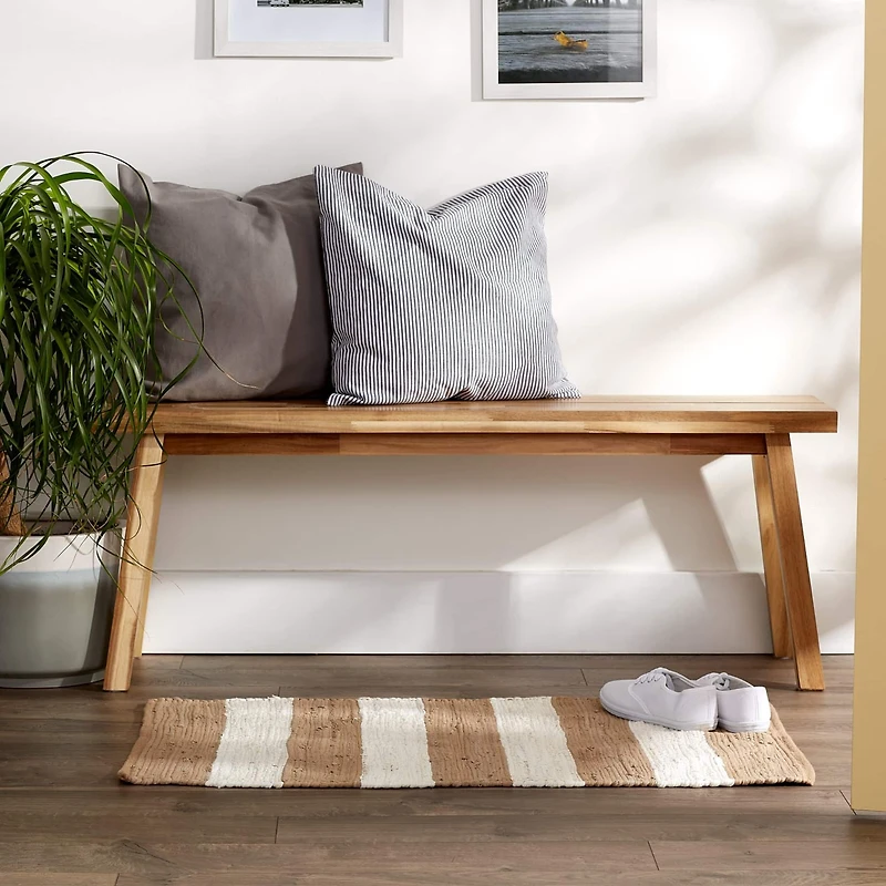 DII® Stone & White Stripe Rag Rug, 2ft. x 3ft.