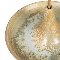 Hello Honey® 6.75" Tan Stoneware Bird Feeder with Jute Hanger