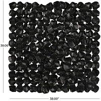 Black Metal Overlapping Folded Circle Abstract Wall Decor with Gold Accents 