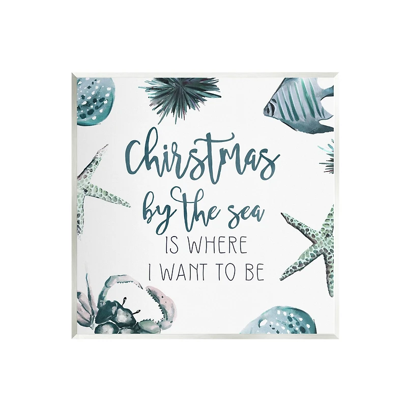 Stupell Industries Christmas By The Sea Nautical Wall Plaque Art