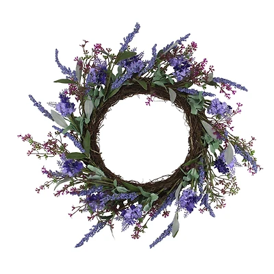 18" Floral & Lavender Spring Wreath