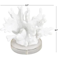 6" White Textured Coral Sculpture
