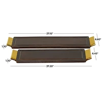 Brown Coastal Tray, Set of 2" 27", 23"