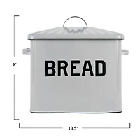 Hello Honey® Enameled Metal Distressed "BREAD" Box with Lid