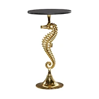 28" Gold Aluminum Coastal Accent Table