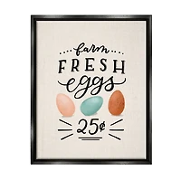Stupell Industries Farm Fresh Eggs Sign Floater Framed Art