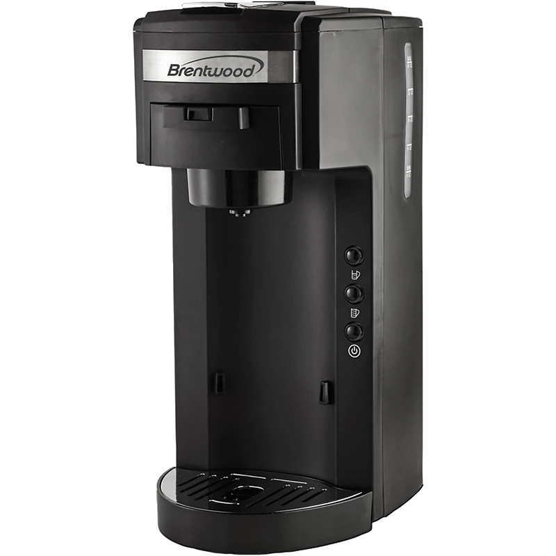 Brentwood Black Single-Serve Coffee Maker with Travel Mug
