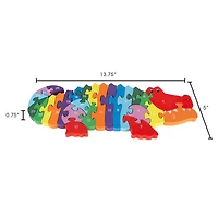 Toy Time Wooden Alphabet & Number Alligator 26 Piece Jigsaw Puzzle