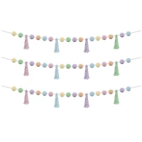 Teacher Created Resources® 60" Pastel Pop Pom-Poms and Tassels Garland, 3ct.