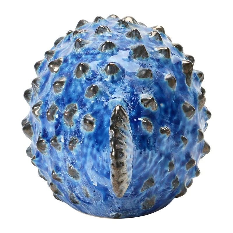 Hello Honey® 4.5" Blue Stoneware Puffer Fish Accent