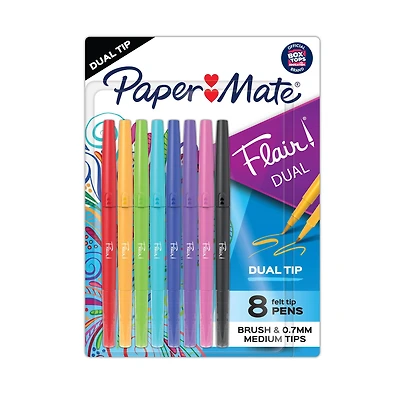 Paper Mate® Flair!® Color Brush & Medium Dual Tip Felt Pens