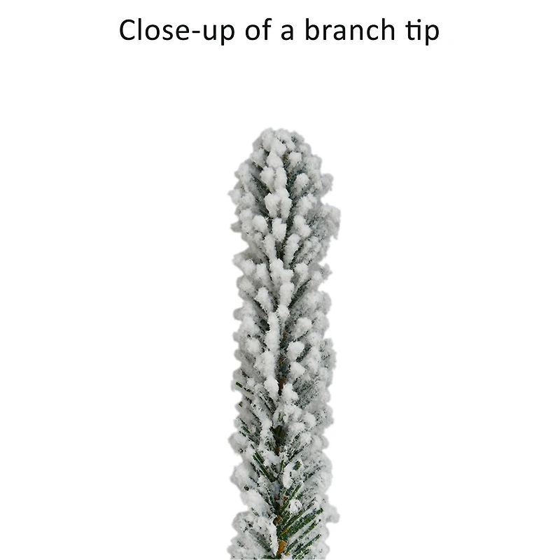 7.5ft. Pre-Lit Flocked Franklin Fir Artificial Christmas Tree, Clear Lights