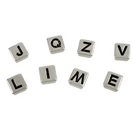 12 Pack: Rhodium Alphabet Plastic Craft Beads, 8mm by Bead Landing™