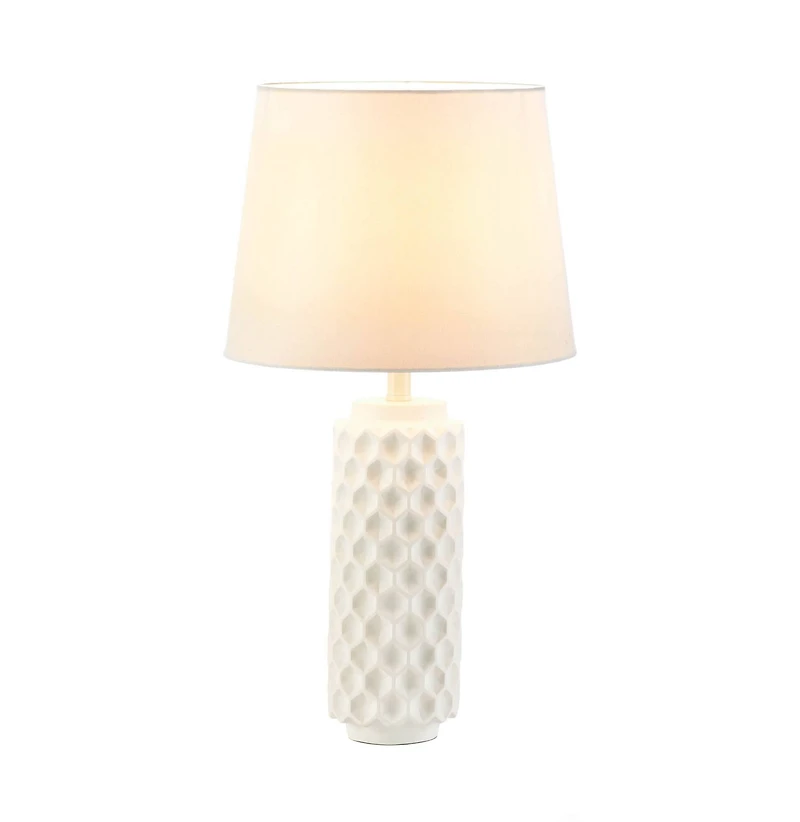 20" White Honeycomb Table Lamp