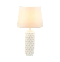 20" White Honeycomb Table Lamp