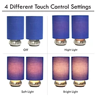 Simple Designs™ 2-Pack Mini Touch Lamps with Shades