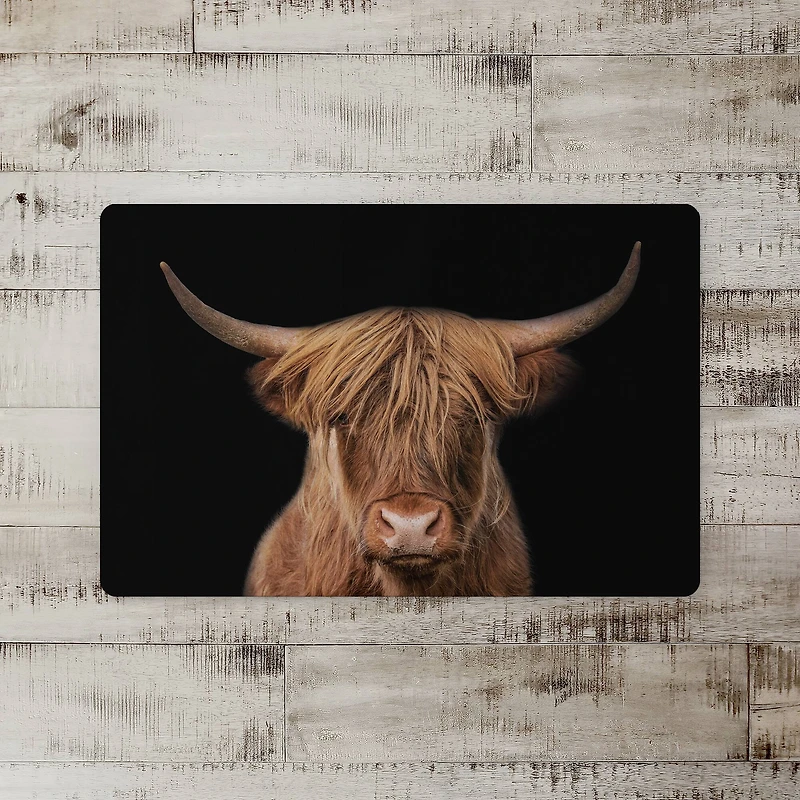 Moody Highland Cow 27" x 18" Floor Mat