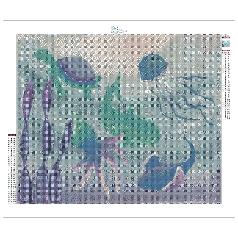 Sparkly Selections Beginner Sealife by Local Utah Artist Rachel H. Diamond Painting Kit