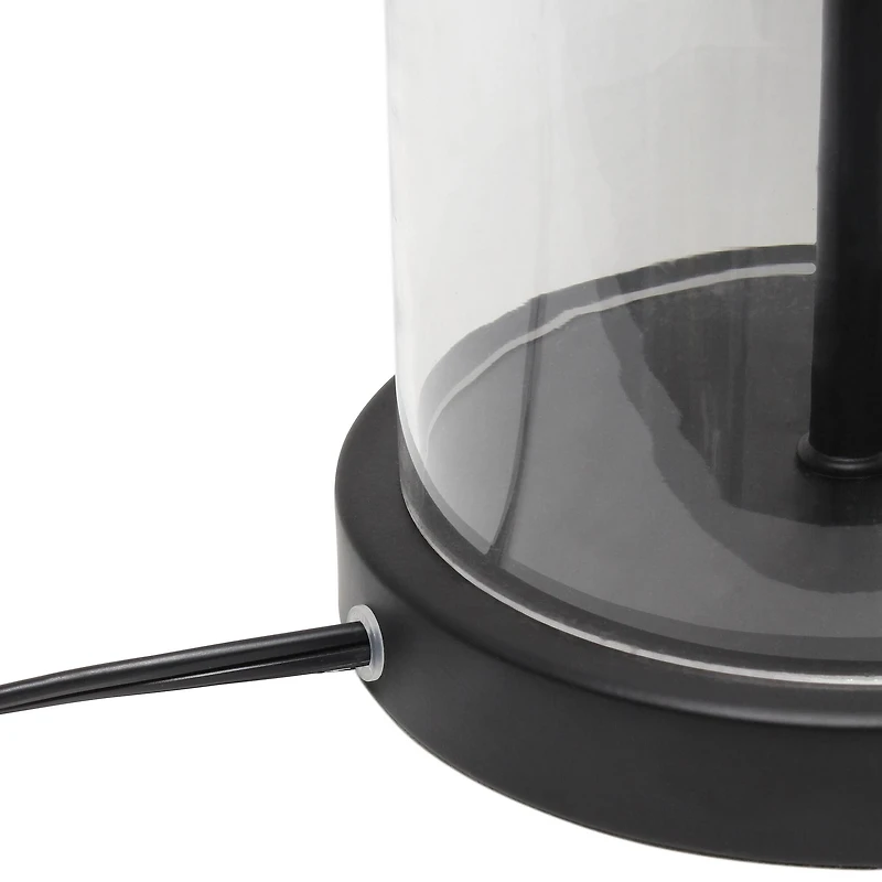 Lalia Home 27.5" Entrapped Glass Table Lamp with White Fabric Shade