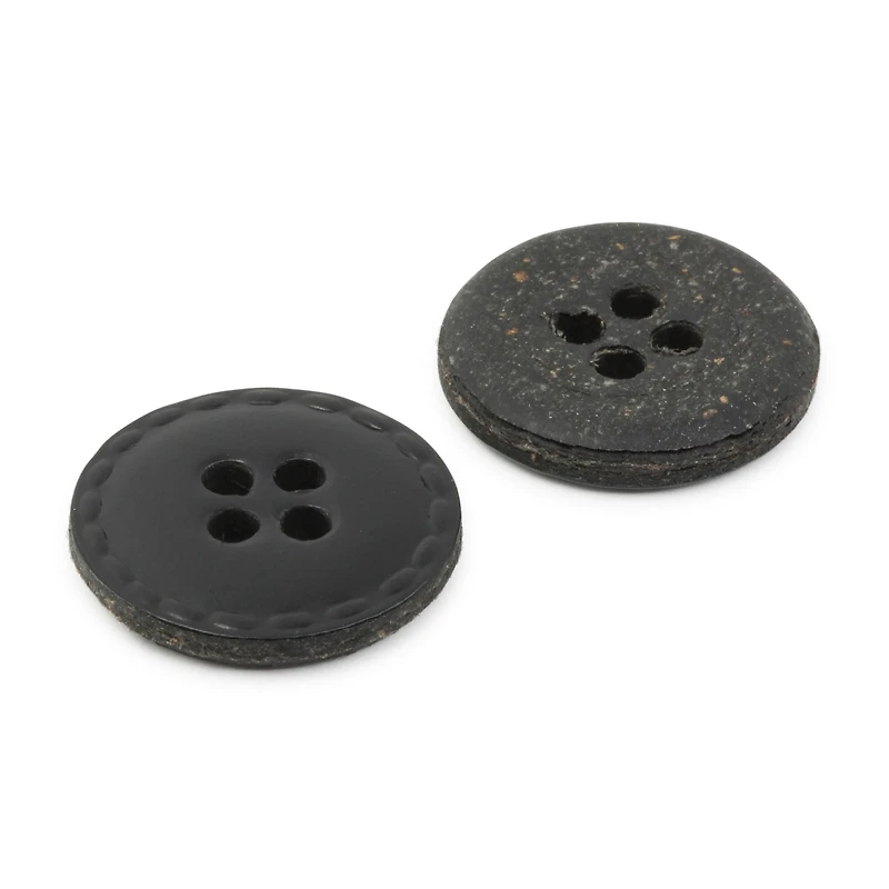 Dritz® 18mm Black Recycled Leather Round Button, 6ct.
