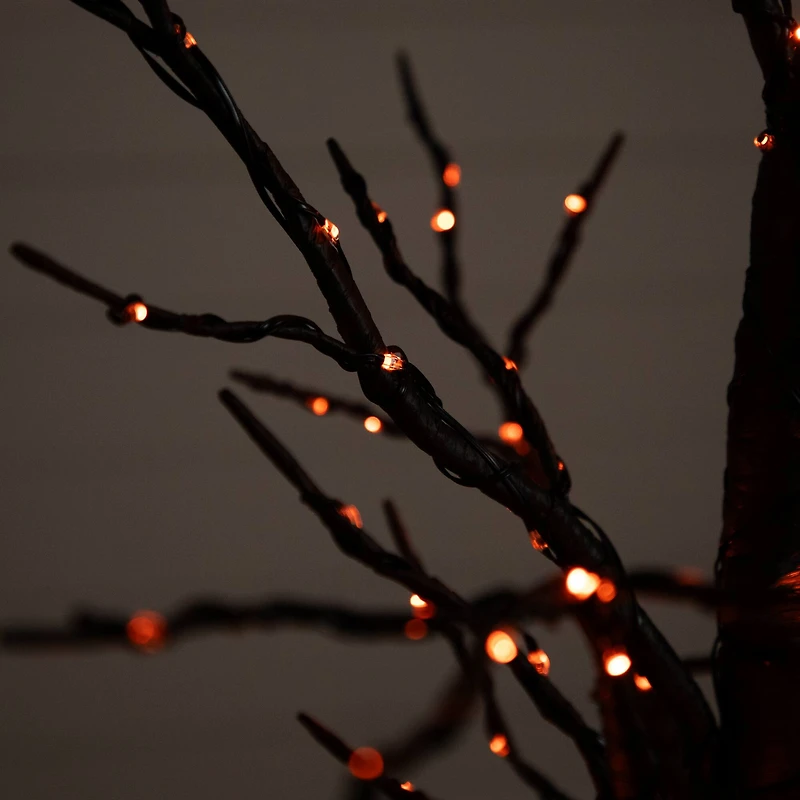 4ft. Pre-Lit LED Black Twig Artificial Halloween Tree