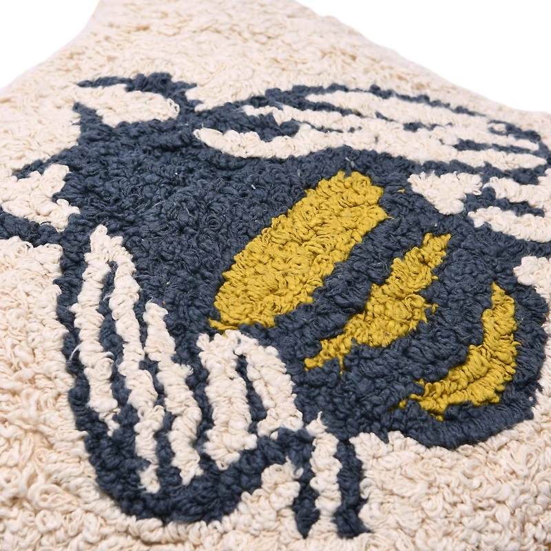 Hello Honey® Cotton Bee Punch Hook Pillow with Tassels