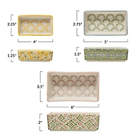 Hello Honey® Hand-Stamped Pattern Stoneware Ramekin Dish Set