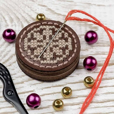 Wonderland Crafts Abstract Flower Magnetic Needle Holder Embroidery Kit, 2ct.