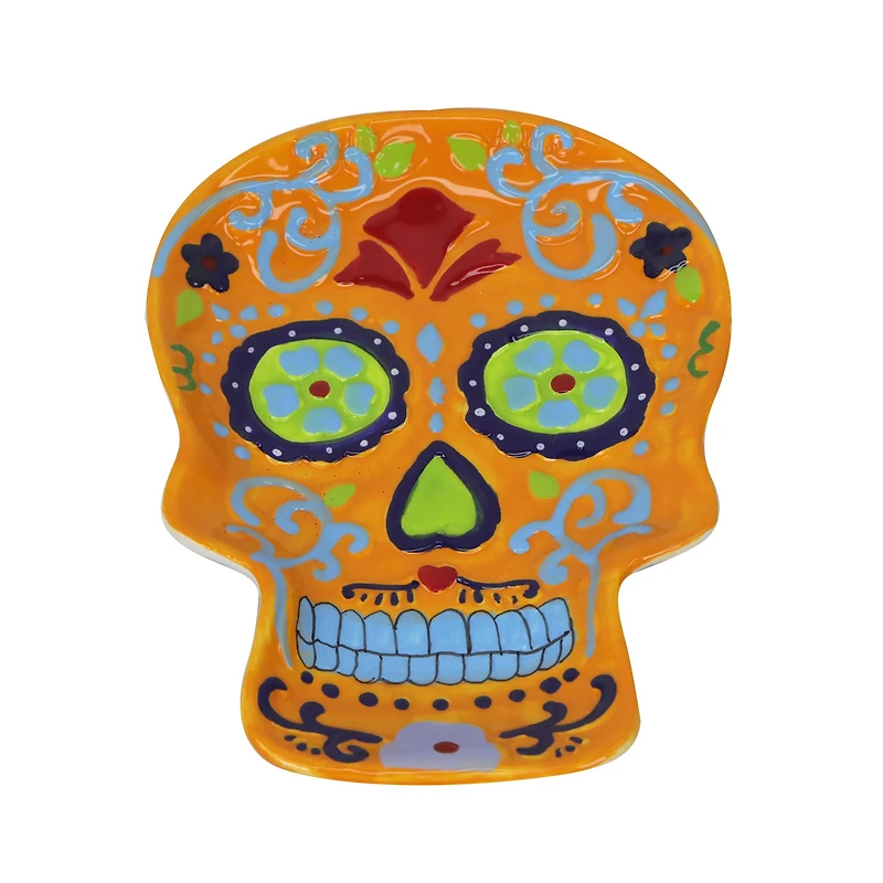 Assorted 8" Day of the Dead Sugar Skull Ceramic Trinket Dish, 1pc. by Ashland®