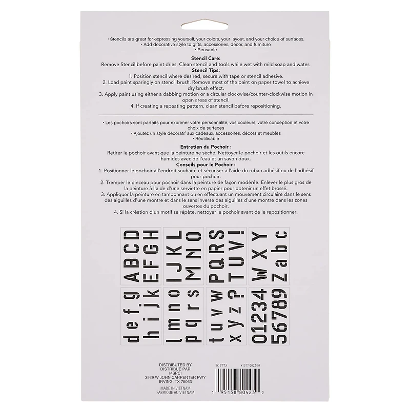 Alphabet Bold Sans Serif Stencils, 7" x 10" by Craft Smart®