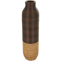 32" Dark Brown Seagrass Handmade Vase