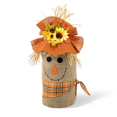 Glitzhome® 23" Fall Linen Scarecrow Doorstop Porch Décor